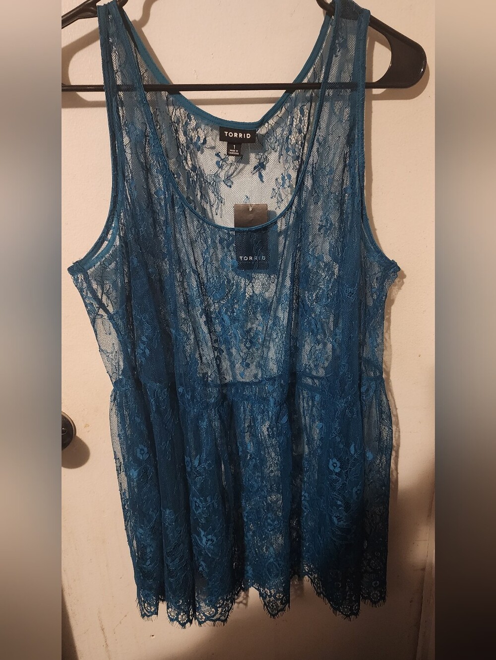 torrid teal lace overlay camisole